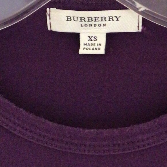 Authentic Burberry London 100% Cotton Purple top - Size XS / XXS - Picture 2 of 15